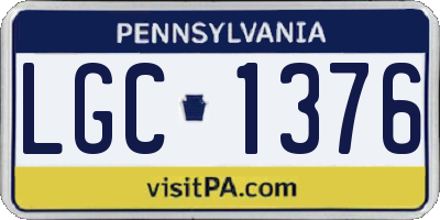 PA license plate LGC1376