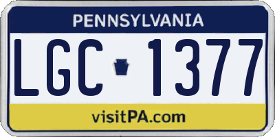 PA license plate LGC1377