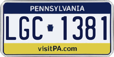 PA license plate LGC1381