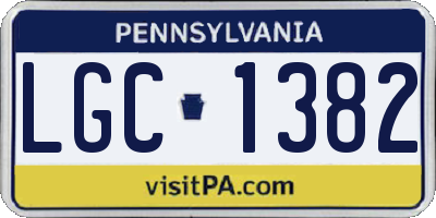 PA license plate LGC1382