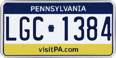PA license plate LGC1384