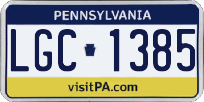 PA license plate LGC1385