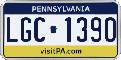 PA license plate LGC1390