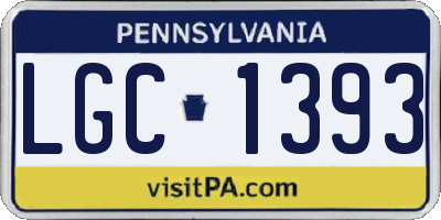 PA license plate LGC1393