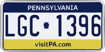 PA license plate LGC1396