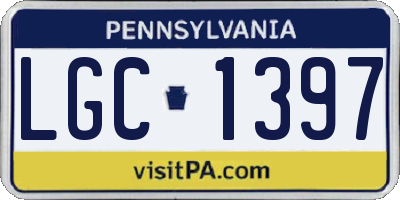 PA license plate LGC1397