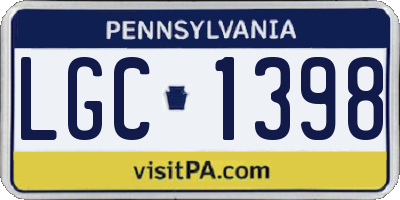 PA license plate LGC1398
