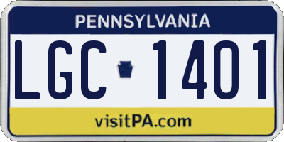 PA license plate LGC1401