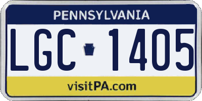 PA license plate LGC1405