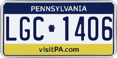 PA license plate LGC1406
