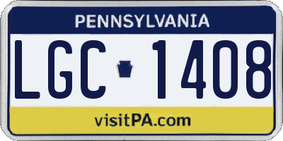 PA license plate LGC1408