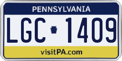 PA license plate LGC1409