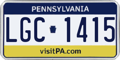 PA license plate LGC1415