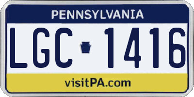 PA license plate LGC1416