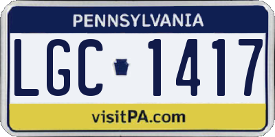 PA license plate LGC1417