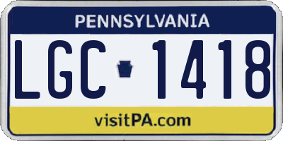 PA license plate LGC1418