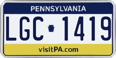 PA license plate LGC1419