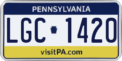 PA license plate LGC1420