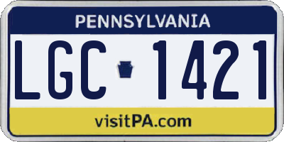 PA license plate LGC1421