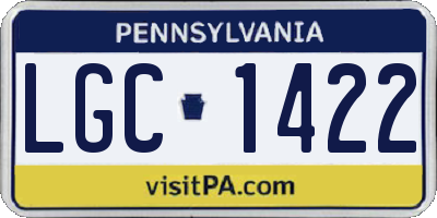 PA license plate LGC1422