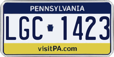 PA license plate LGC1423