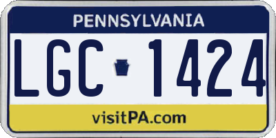 PA license plate LGC1424