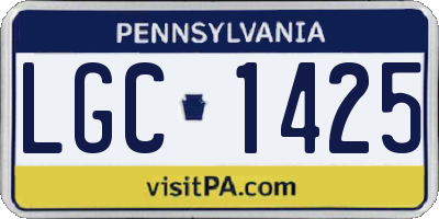 PA license plate LGC1425