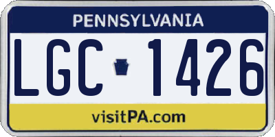 PA license plate LGC1426