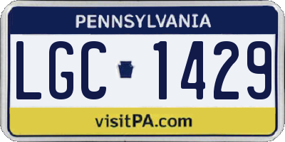 PA license plate LGC1429