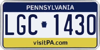 PA license plate LGC1430