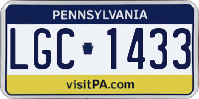 PA license plate LGC1433