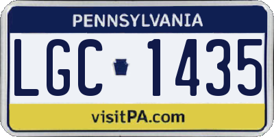 PA license plate LGC1435