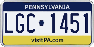 PA license plate LGC1451