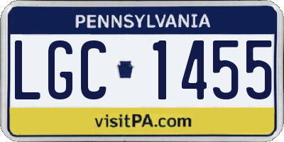 PA license plate LGC1455