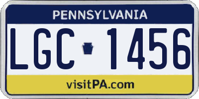 PA license plate LGC1456