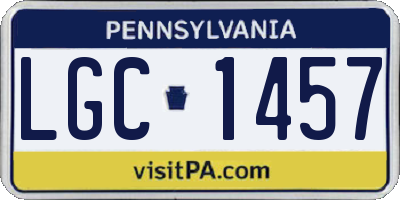 PA license plate LGC1457