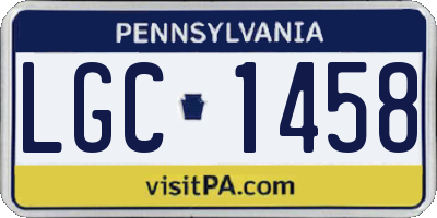 PA license plate LGC1458