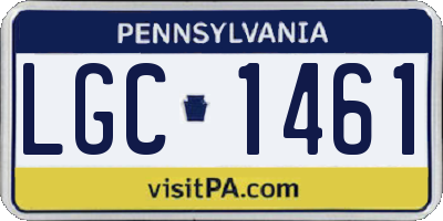 PA license plate LGC1461