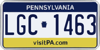 PA license plate LGC1463
