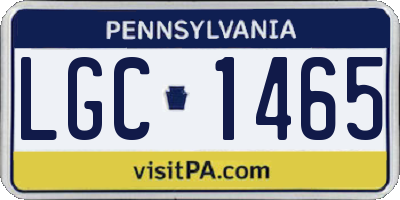 PA license plate LGC1465