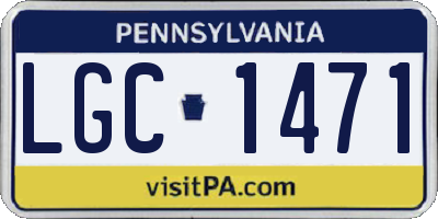 PA license plate LGC1471