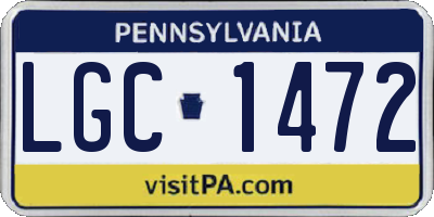 PA license plate LGC1472