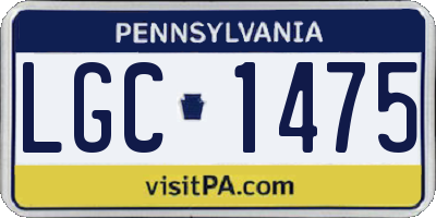 PA license plate LGC1475