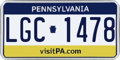 PA license plate LGC1478