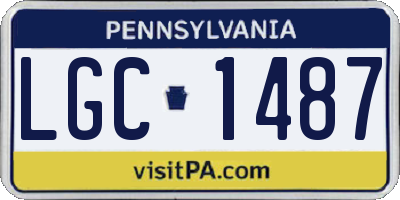PA license plate LGC1487