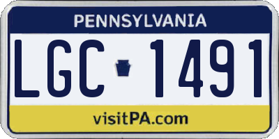 PA license plate LGC1491