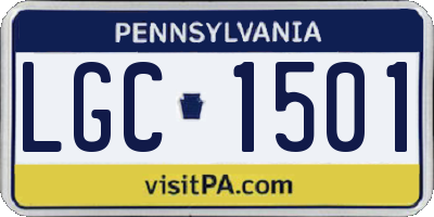 PA license plate LGC1501