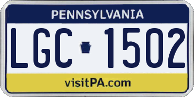 PA license plate LGC1502