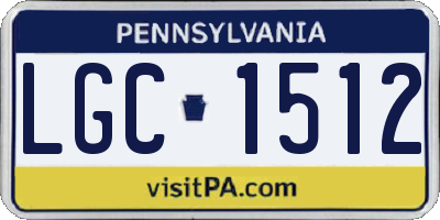 PA license plate LGC1512