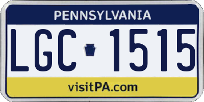 PA license plate LGC1515